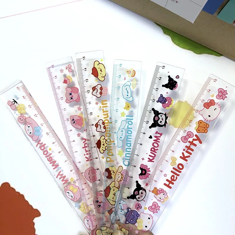35 шт./партия Sanrio Melody Kuromi акриловая линейка Kawaii Kitty Рисование Закладка рекламные