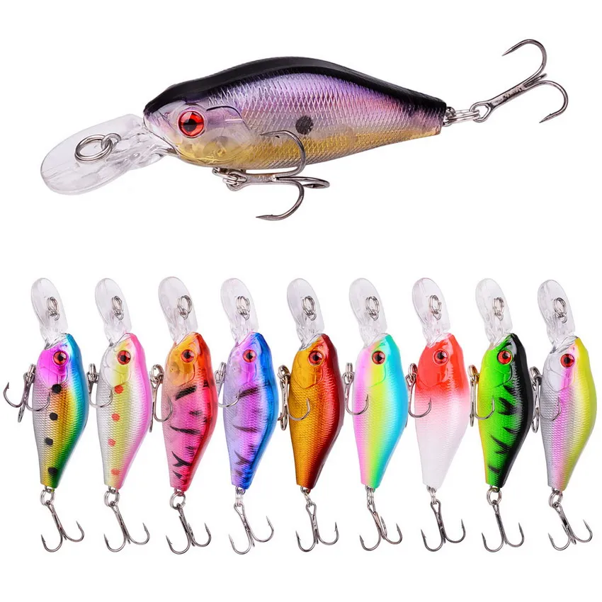 

10PCS 8g 7cm Crankbait Fishing Lures Artificial Crank Hard Bait Plastic Pesca Lifelike Swimbait Fishing Wobbler Japan Fish Lure