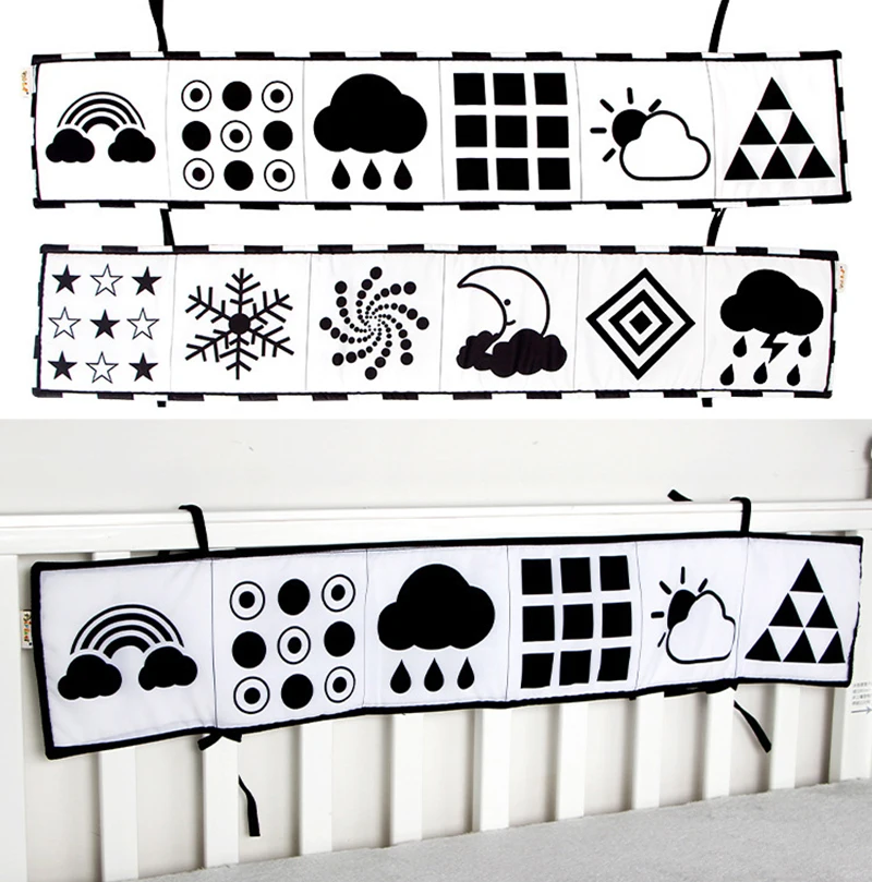 

Cloth Book Infant Bed Surround Black and White Cartoon Animals Anti-kick Crib Bumper Room Decoration Cribs Bedding Set