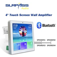 smart home audio 4 channel wireless bluetooth in wall amplifier touch screenflush mounted radiousb tf card power for speaker