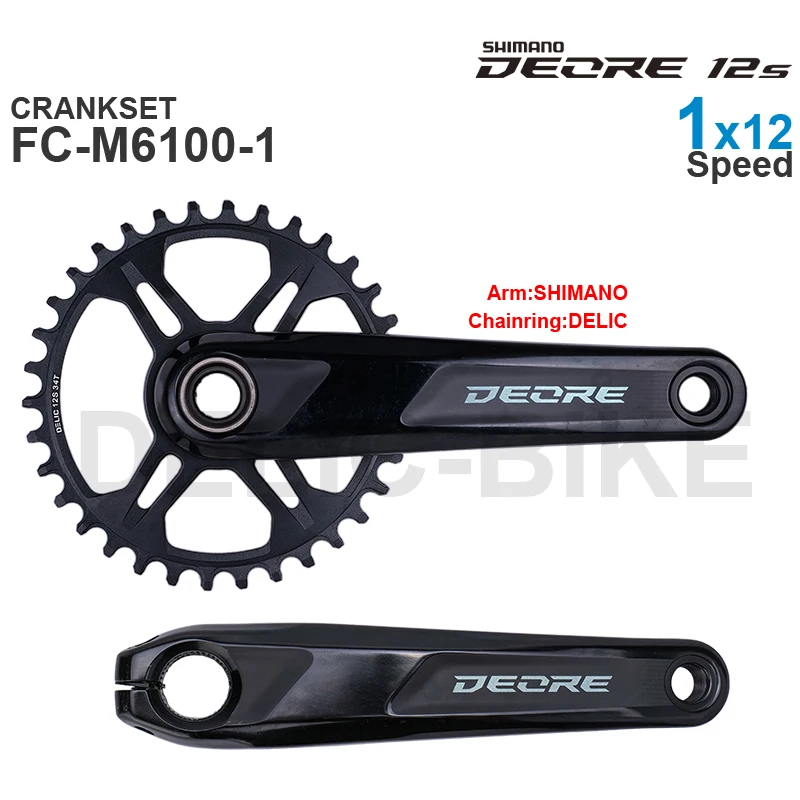 Оригинальные детали SHIMANO DEORE FC-M6100-1 MTB 1x12-speed или с DELIC Chainring 32 34 36T - купить по