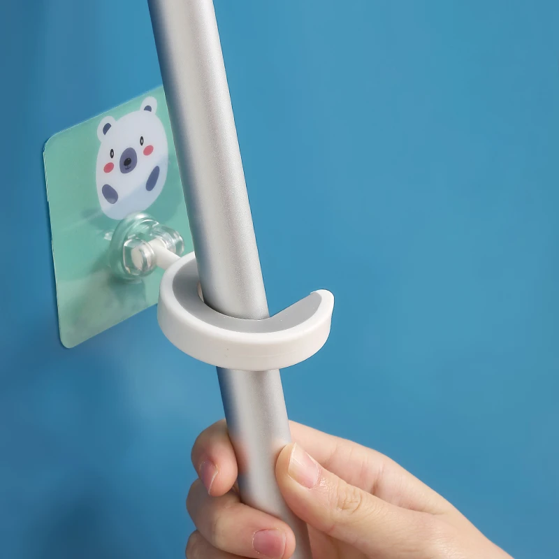 

Wall Mounted Mop Storage Shelf Rack Broom Organizer Hooks Holder Self-Adhesive Bathroom Kitchen Garden Garage Storage Tool