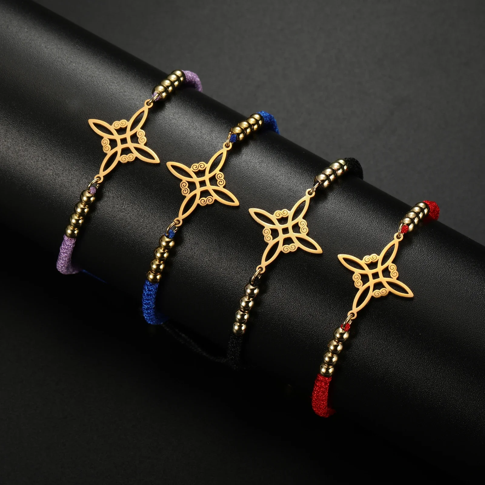 Ведьма Узел Бисер Шарм Браслет Мужчины Женщины Черный Красный Синий Фиолетовый