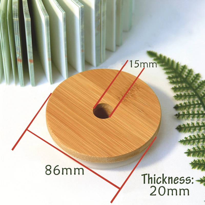 Многоразовые бамбуковые деревянные крышки чашка с широким горлышком крышка для