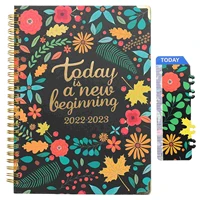 planner calendar daily notebook journal 2023 notepad 2022 spiral desk wired weekly monthly writing schedule planning desktop