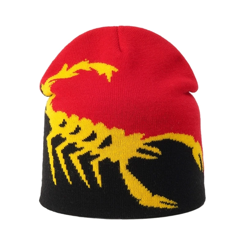 

M89E Handmade Winter Beanie Hat Knit Hat with Pattern Casual Walking Hat
