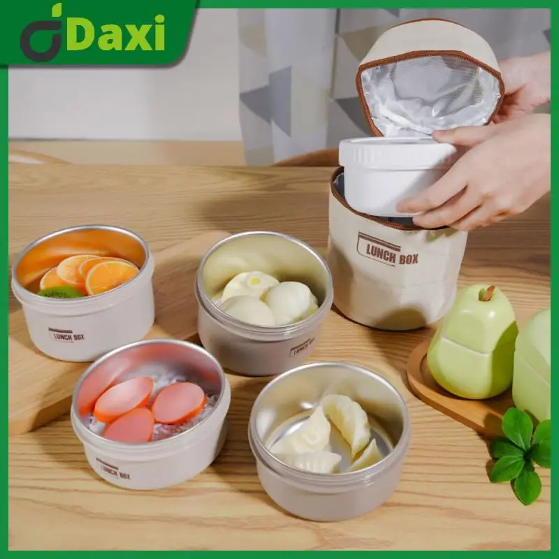 

Multi-layer Round Bento Box Office Portable Lunch Bags Kitchen Accessories Microwave Oven Heating Special Thermal Insulation Bag