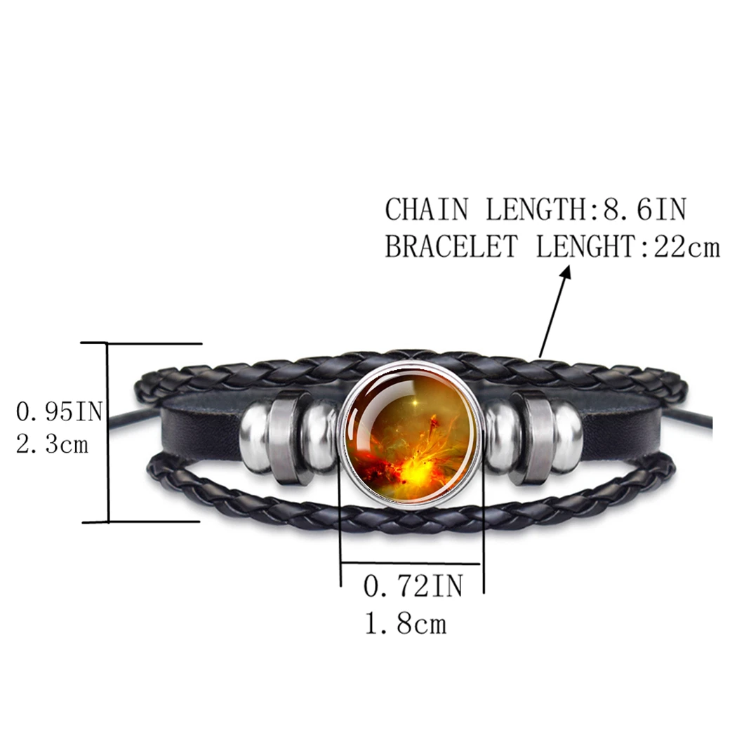 Браслет с изображением Галактики туманности космической планеты космоса черный