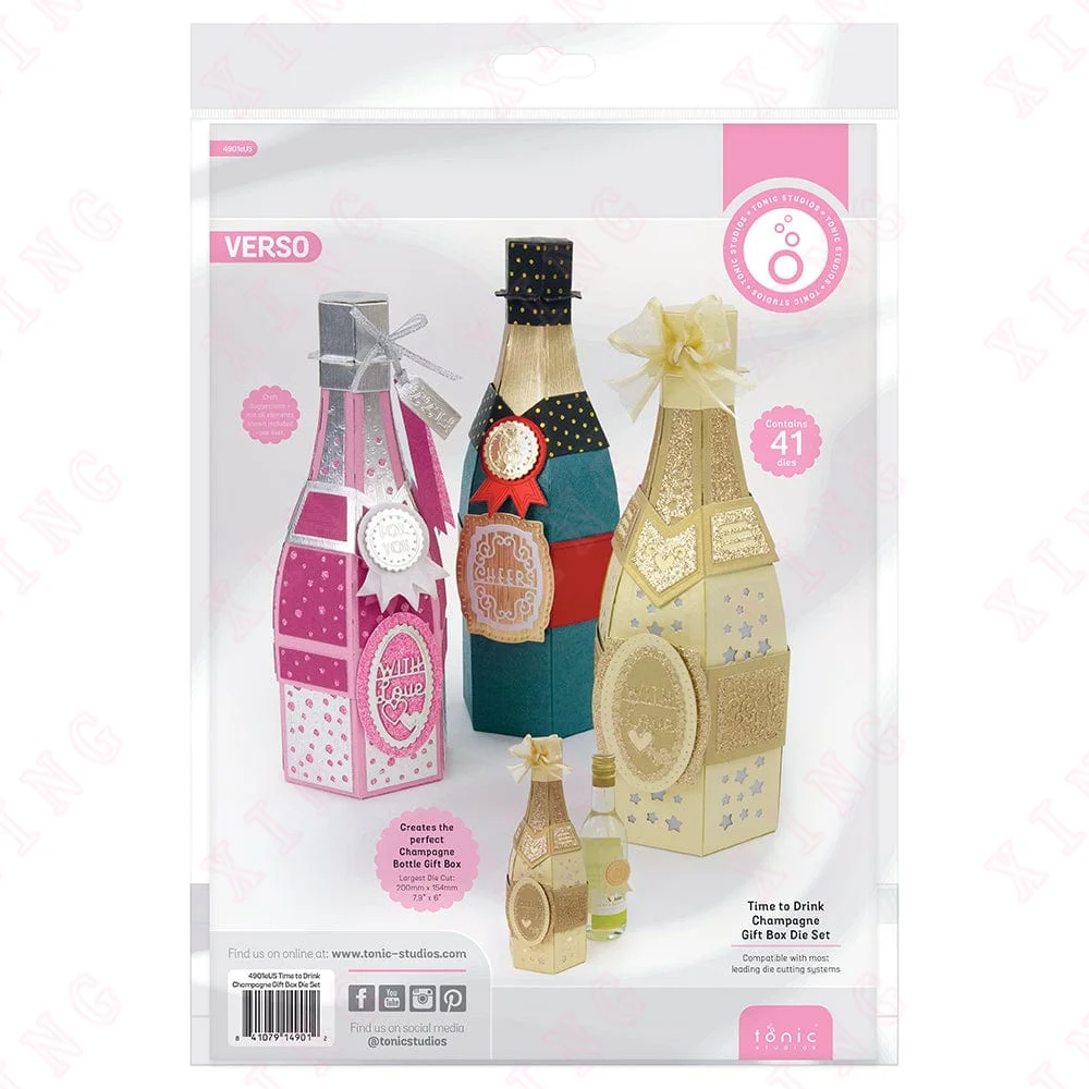 

New Diy Handmade Craft Reusable Mold Scrapbook Deco Embossing Template Time To Drink Champagne Bottle Die Set Metal Cutting Dies