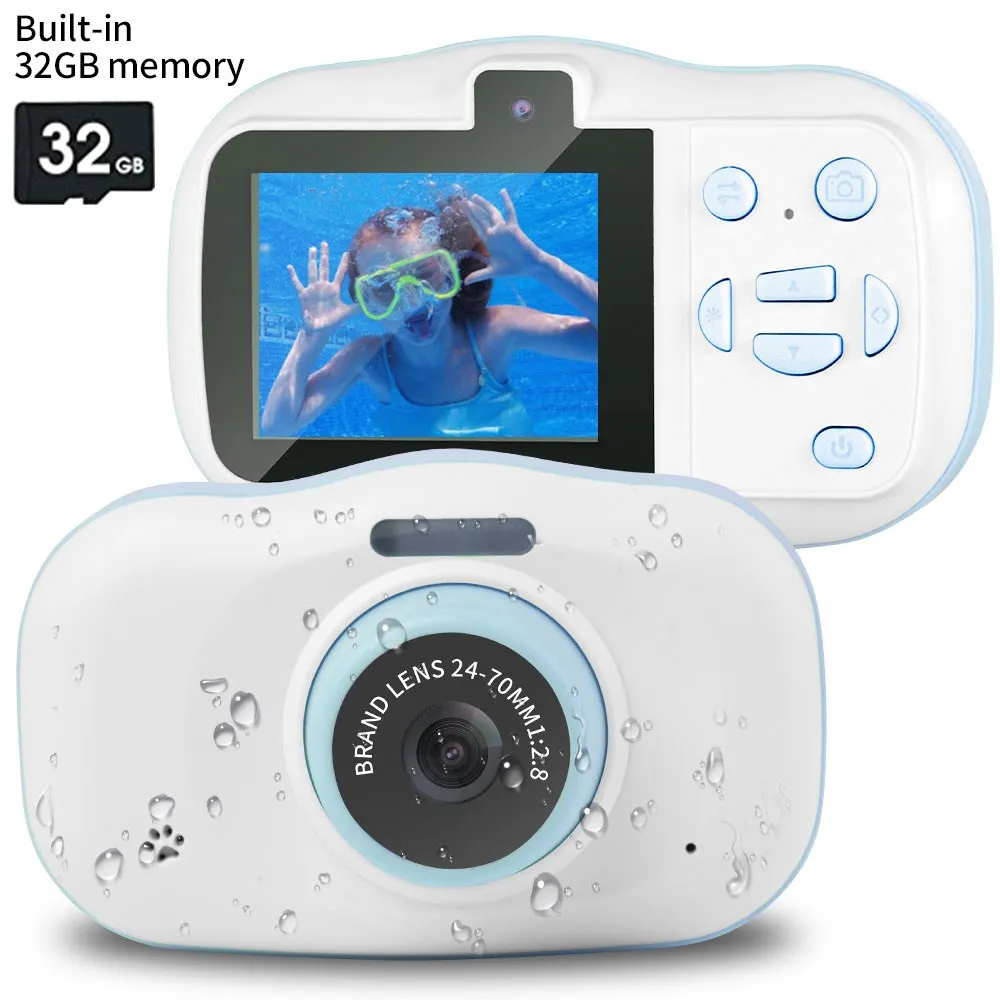 

2023 Children Camera Waterproof 720P Mini Selfie Kid Toy Digital Cameras 32G Video Camcorder Toy Kids Boys Girls Birthday Gift