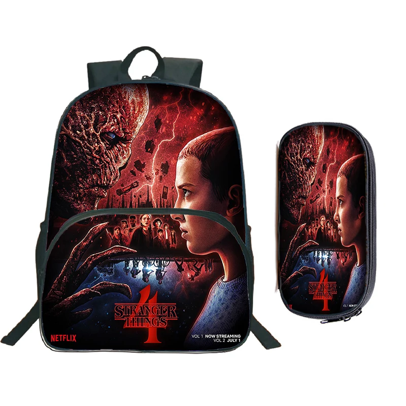 

Student Mochila Stranger Things 4 School Bag 3D Print Backpack Boys Girls Bookbag Zipper Knapsack Teenage Bagpack Travel Rucksak