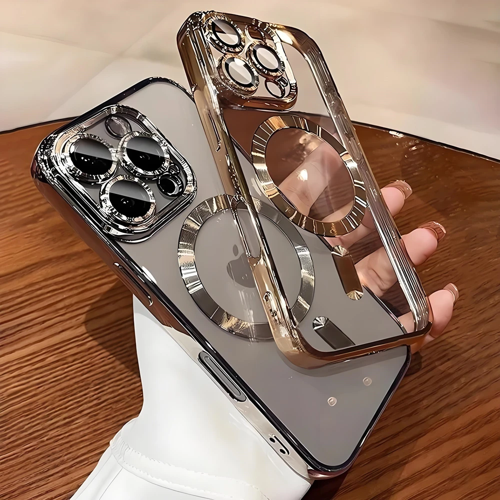 Фото Защитный чехол для объектива камеры с магнитным покрытием для iPhone 17, 16, 15, 14 Plus, 13, 12, 11 Pro Max, чехол для беспроводной зарядки Magsafe №3
