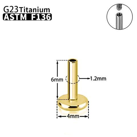 1/10 шт. G23 титановые серьги-гвоздики для пирсинга, стержень, внутренняя нить, оптовая продажа, уши, губы, пирсинг носа, ювелирные аксессуары