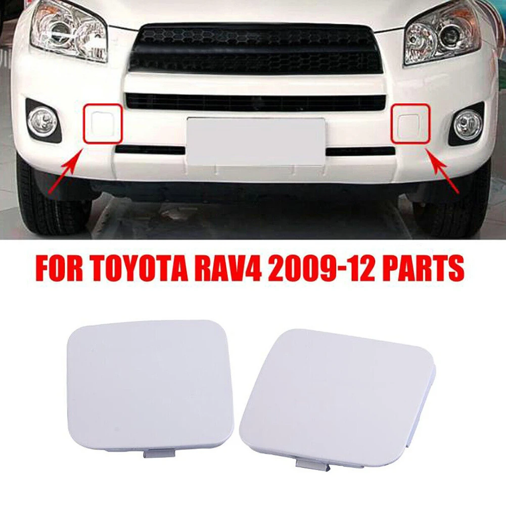 

2pcs Car Tow Hook Eye Cover(Left+Right) For Toyota RAV4 2009-2012 L+R White Car Front Bumper Tow Hook Eye Cover Cap Accessories