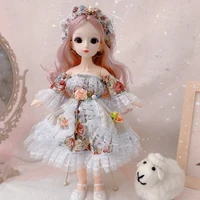 cute baby 30cm fashion doll princess set 23 joints 3d real eye doll girl toys bjd doll