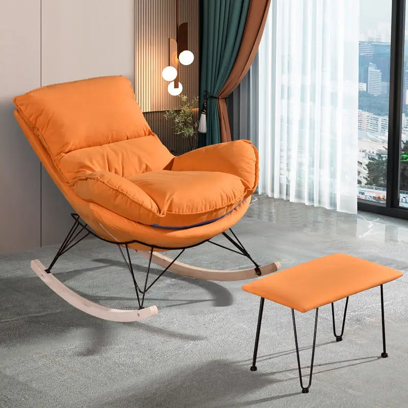 

New Living Room Chairs Lazy Leisure Home Rocking chair sofa chair Bedroom Home comfortable Sofa Chair Armchair with Footrest