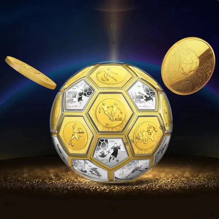 

32 шт./набор, 3D памятные монеты в виде сферы для футбола