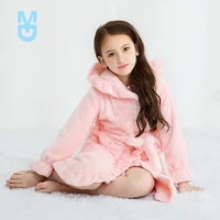 new kids girls princess flannel stringy selvedge bathrobe baby toddler hooded bath robes nightrobe pajamas childrens sleepwea
