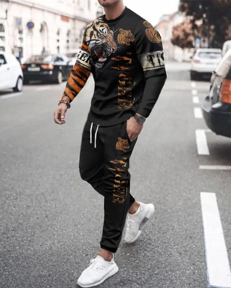 Summer Men Sets Trousers Lion Print Male Clothing Streetwear Two Piece 3D Printed Casual Tracksuit Oversized Beach Sportwear
