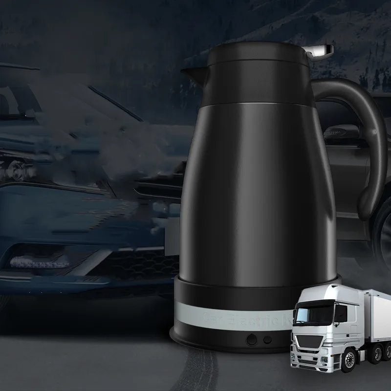 1200ML 96W 200W Car Kettle Car Water Heater Kettle Large Truck Car Portable RV Stainless Steel Electric Kettle 12V/24V