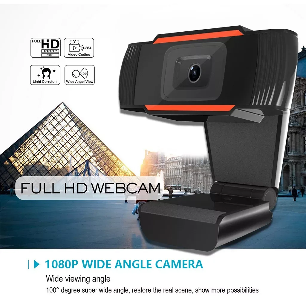 

Webcam 4K Web Full Hd 1080P Camera with Microphone for Video Calling Adjustable 360 degrees Met Privacy Cover 2 Megapixel CMOS