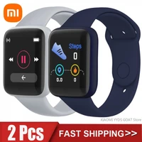 2pcs d20 smart watch men digital watches bluetooth sport fitness tracker pedometer y68 smartwatch women for android ios xiaomi