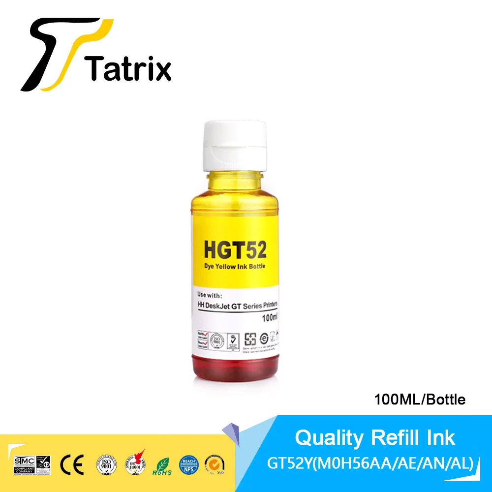 Набор чернил Tatrix Refill Dye для HP GT51 GT52 GT5810 GT5820 чернильного резервуара