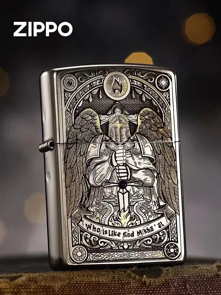 Зажигалка Zippo Knight Worrier узор Изысканная ветрозащитная Коллекция в коробке