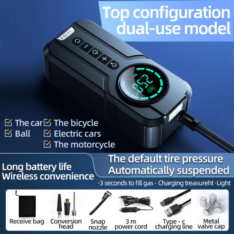 

Electric Tyre Inflator Pump Universal Mini Compact Inflatable Pump Portable Convenient Storage Vehicle Mounted Air Pump 12v