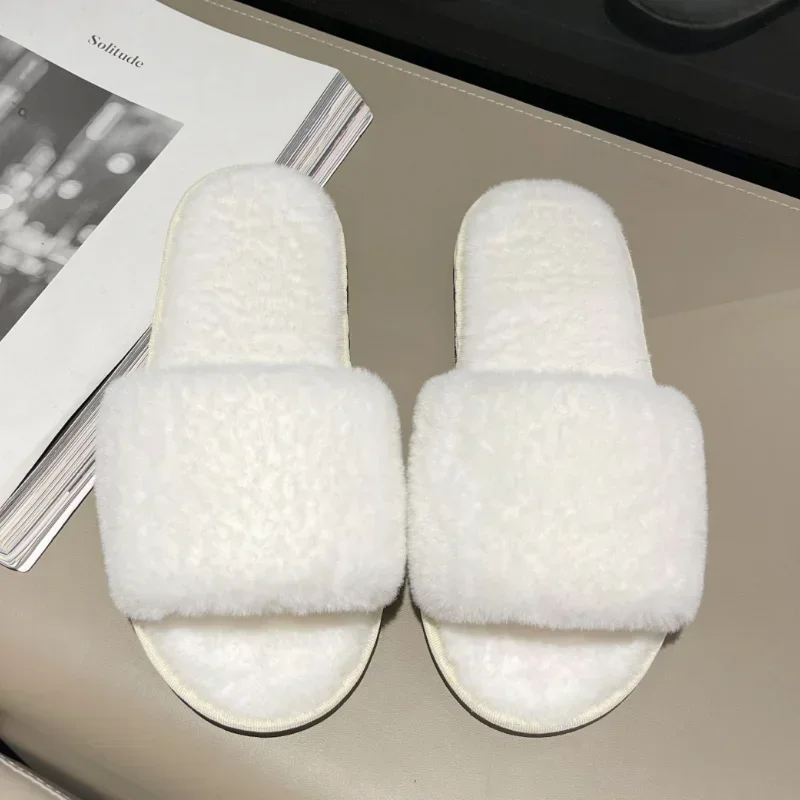 Зимние женские хлопковые тапочки на плоском каблуке. Новинка. Домашняя обувь