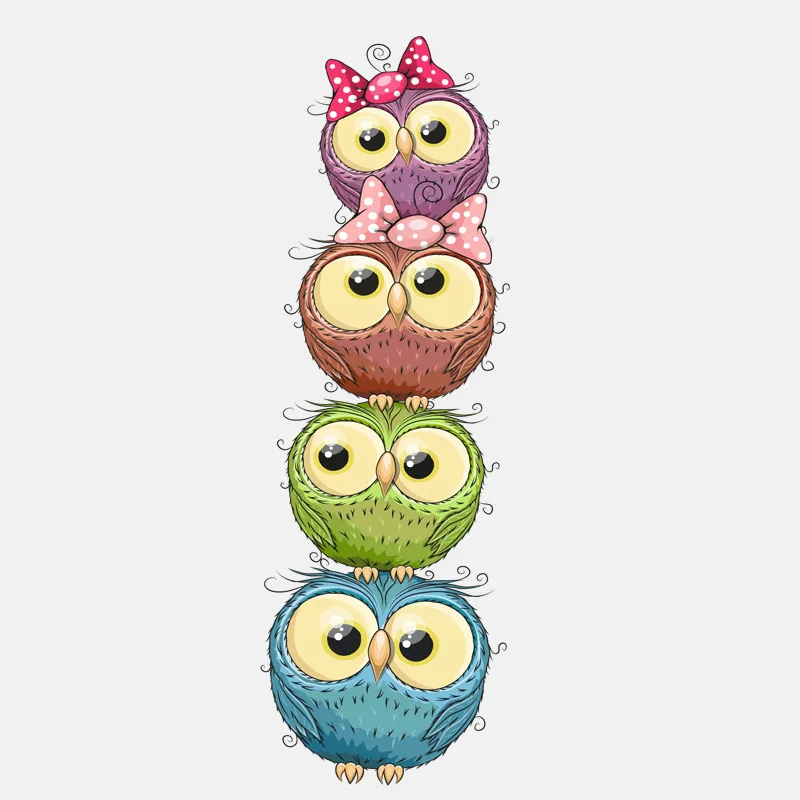 

Exterior Accessories Decal Funny A Pile of Colored Cartoon Owls Car Stickers Motorcycle Cover Scratches Waterproof PVC F92