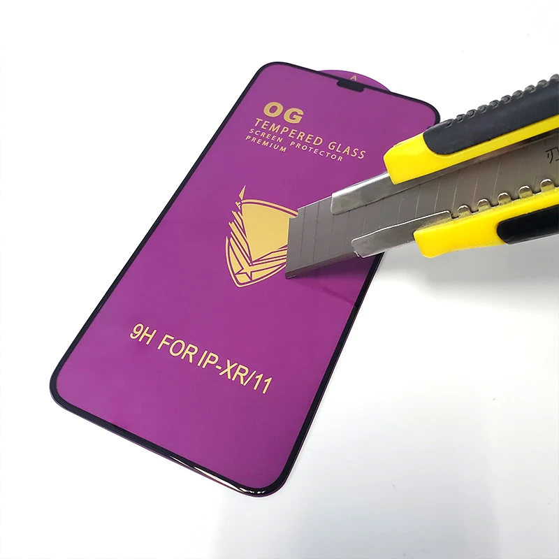 25PCS Golden Armor Tempered Glass for iPhone 14 13 12 Pro Xs Max Xs XR 7 8 Big Curved Edge Full Cover Full Glue Screen Protector