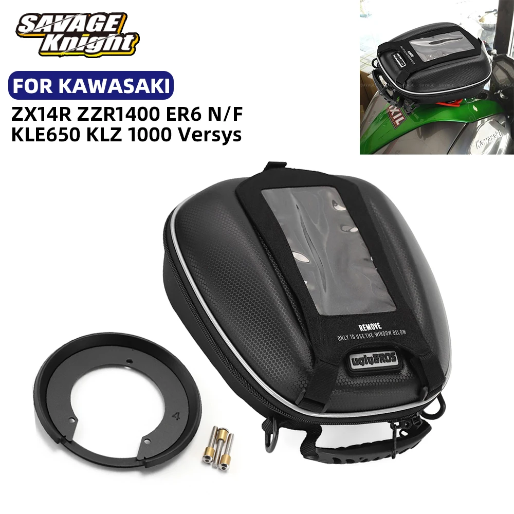 Сумка на бак для KAWASAKI ZX14R ZZR 1400 ER6N ER6F KLE 650 Versys KLZ 1000 Versys, мотоциклетная водонепроницаемая сумка на седло, рюкзак