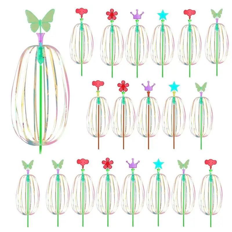 

Variety Magic Flashing Twisted Bubble Wand Light-up Spin Rainbow Eternal Bubble Toy For Kids Glow In The Dark Toys 20PCS