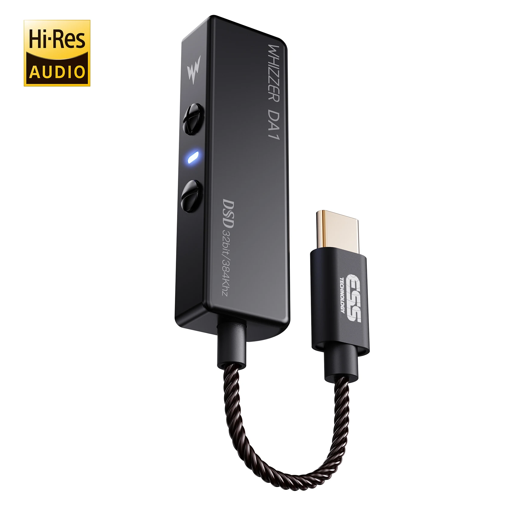 Портативный ЦАП и адаптер Whizzer DA1 для Android iOS ПК: Поддержка PCM до 32 бит/384 кГц DSD128 -