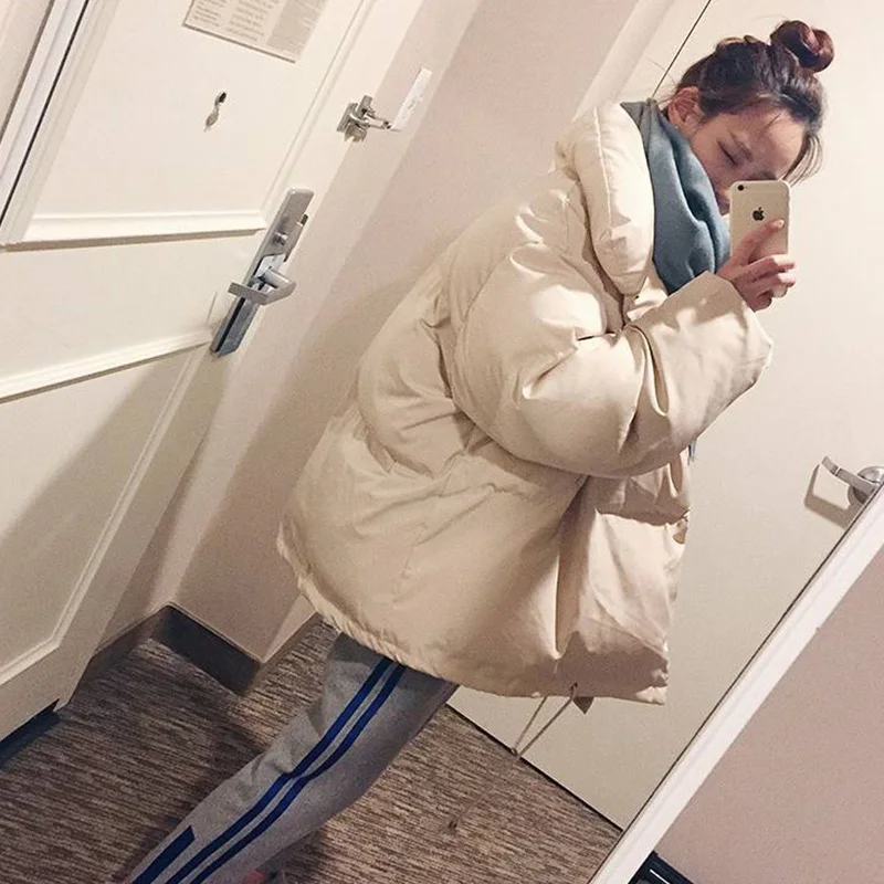 2022 Women Short Jacket Winter Parkas Thick Hooded Cotton Padded Jackets Coats Female Loose Puffer Parkas Oversize Outwear