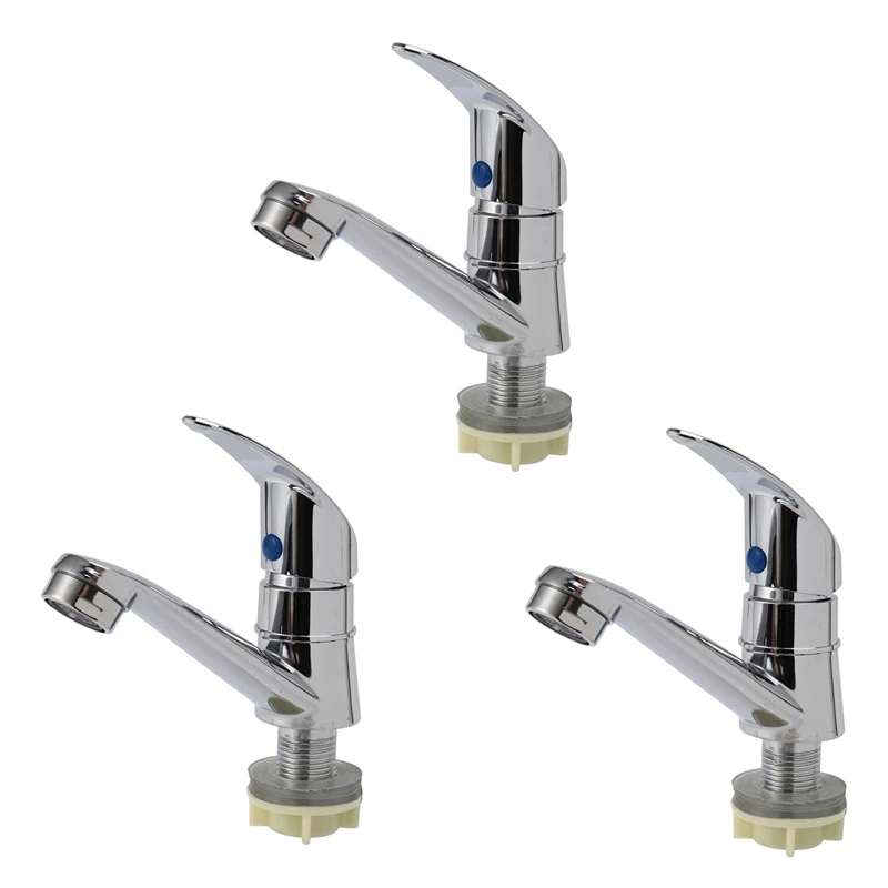 

3X Bathroom Sink Chrome Finish Single Handle Basin Faucet Water Tap