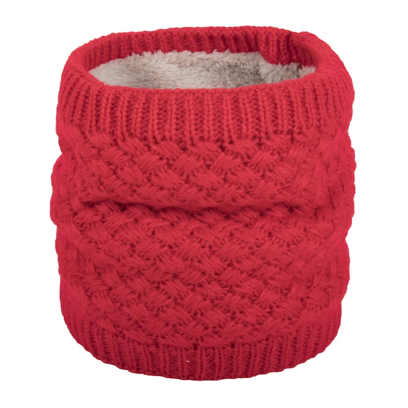 

Unisex Winter Autumn Warm Ring Women Knitted Scarf Solid Scarf Fleece Men Headband Neck Scarf Shawl