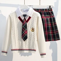 sets for girls school uniform twinset children costume kids suit preppy sweater skirt clothes for teenagers 6 8 9 10 12 14 years