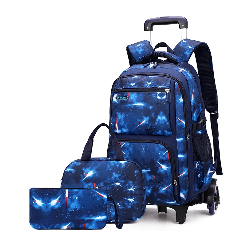 6 Wheels Suit Trolley Children School Bag For Kid's Travel Rolling luggage Bag SchoolBag Waterproof backpack On wheels mochilas enlarge