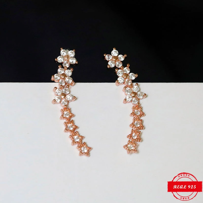 Женские серьги-Клипсы из серебра 925 пробы с фианитами |