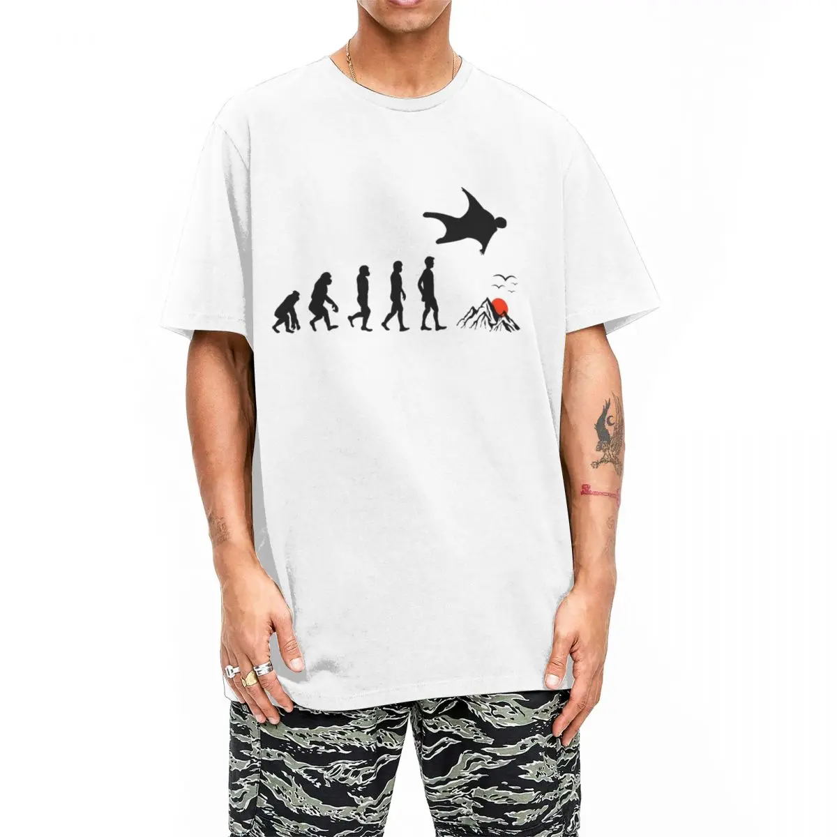 Футболка для мужчин и женщин хлопковая рубашка с графическим принтом летающая