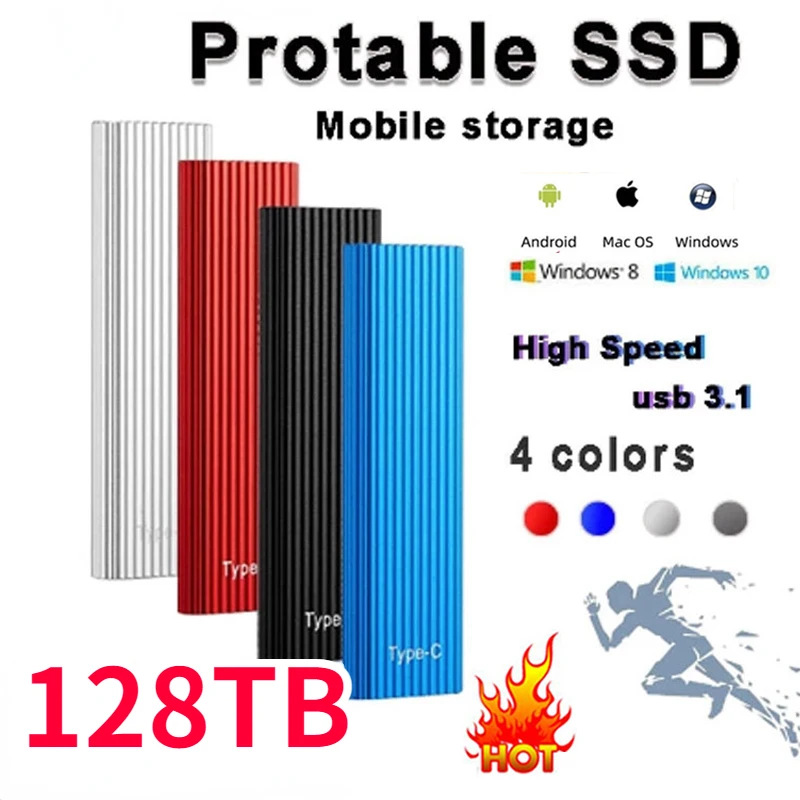 

Original HDD External Flash Drive 128TB SSD128TB/16TB/30TB HD Externo Hard Disk USB3.0 Storage Decives for Computer Notebook