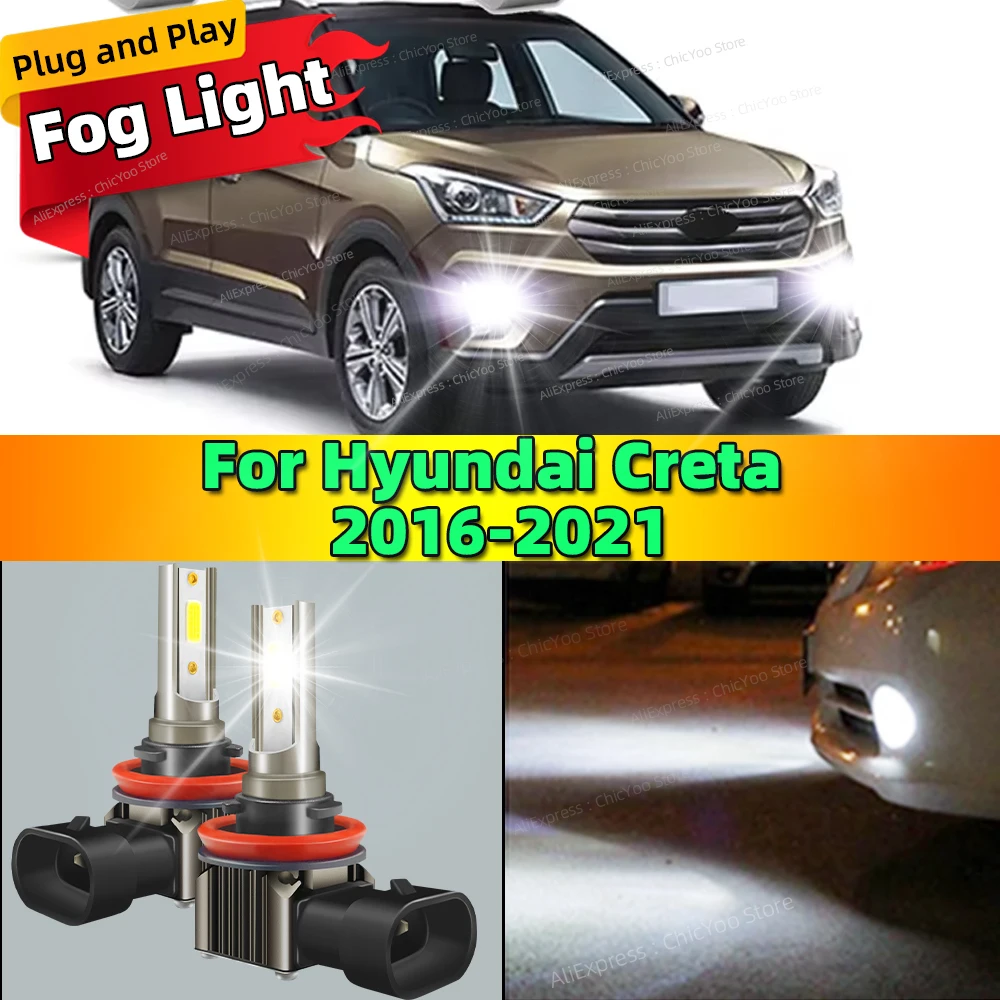 2 шт. автомобильные противотуманные фары передние светодиодный чип 6000K Plug and Play