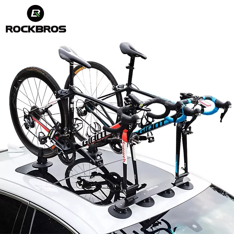 

ROCKBROS Bike Carrier Car Roof-Top Suction Transport Rack Fixing MTB Bicycle Hub Quick Install Vacuum Chuck Cycling Accessory