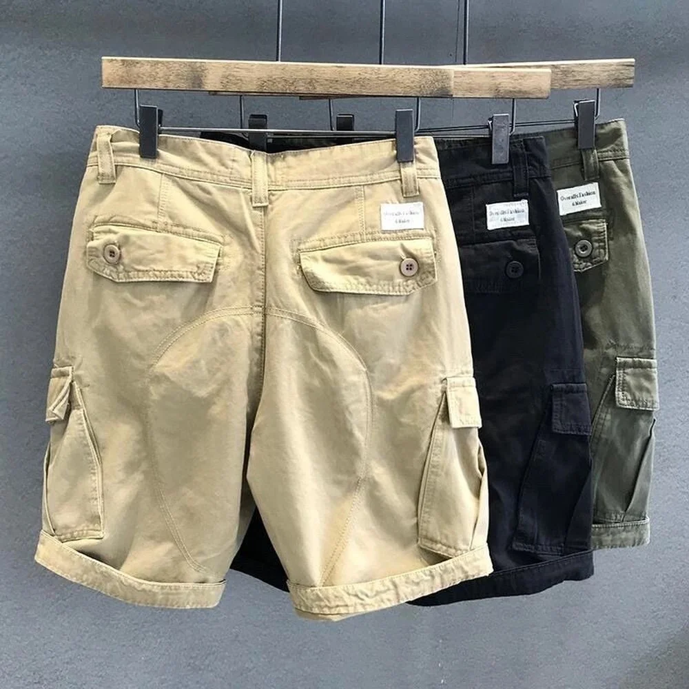 

Shorts For Men Fashion Summer Cargo Short Streetwear Men Bottoms Knee Length Bermuda Shorts 2022 Cotton High Quality