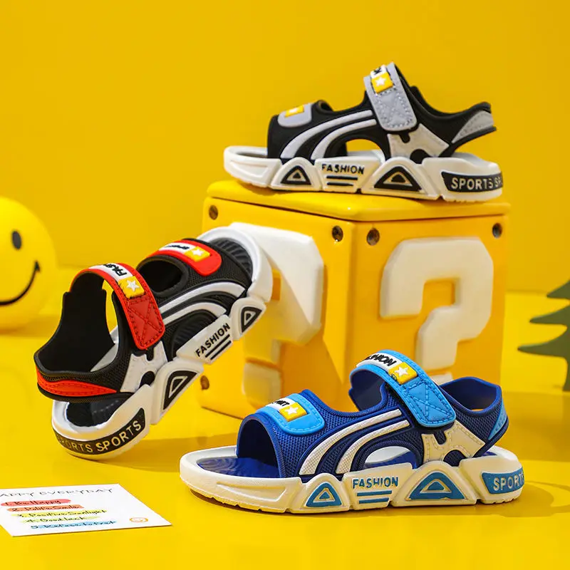 

Children Summer Sandals Fashion Cool Boys Sandals Size 22-35 Kids Beach Shoes Soft Sole Flat Sandals Sandalias Para Niños Varon