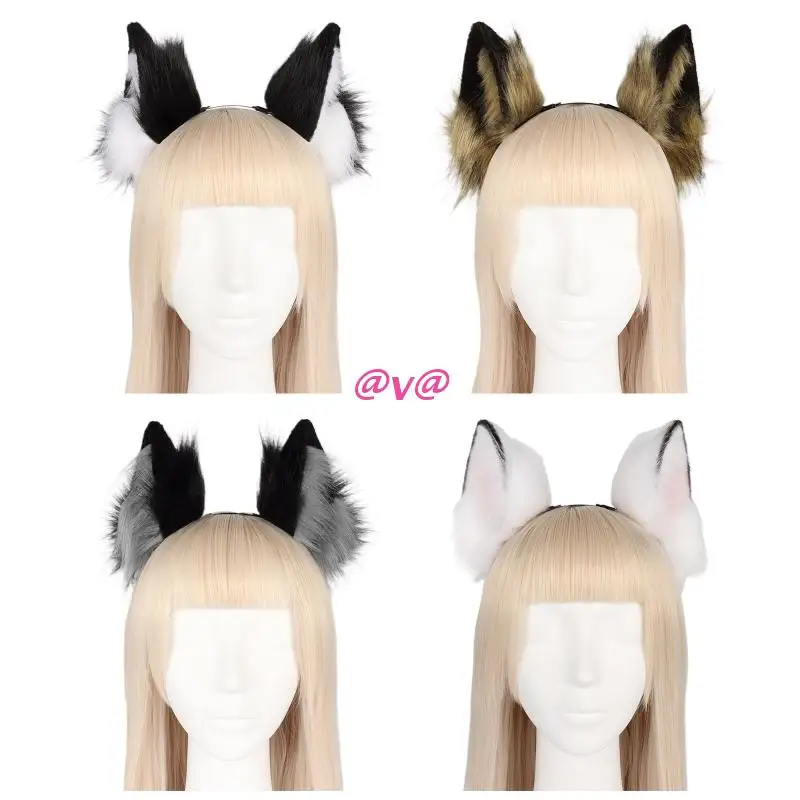 

Unisex Cute Cartoon Wolf Ears Shape Headband Multi Color Hair Hoop Makeup Live Broadcast Christmas Party Headpiece