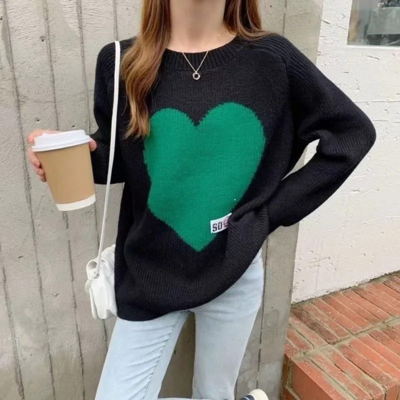 

Korean Women Knitted o-Neck Sweater Female Loose Pullovers Knitting Sweaters Plus Size Top Unif Lady Jumper Winter Clothing 2022