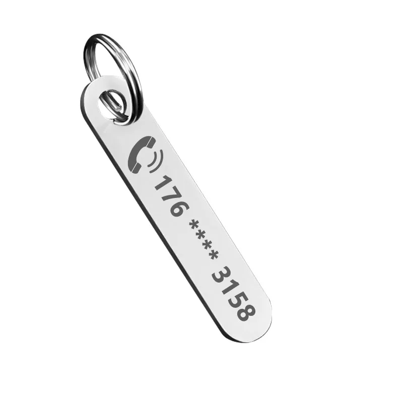 

Пользовательские брелки из нержавеющей стали с лазерной гравировкой, имя, номер телефона, персонализированные брелоки, анти-потерянный подарок для мужчин и женщин